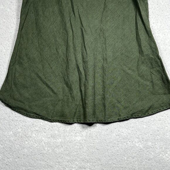 Flax Tank Top 100% Linen Women’s 2G 2XL Green Minimalist Lagenlook Sleeveless - Picture 4 of 10